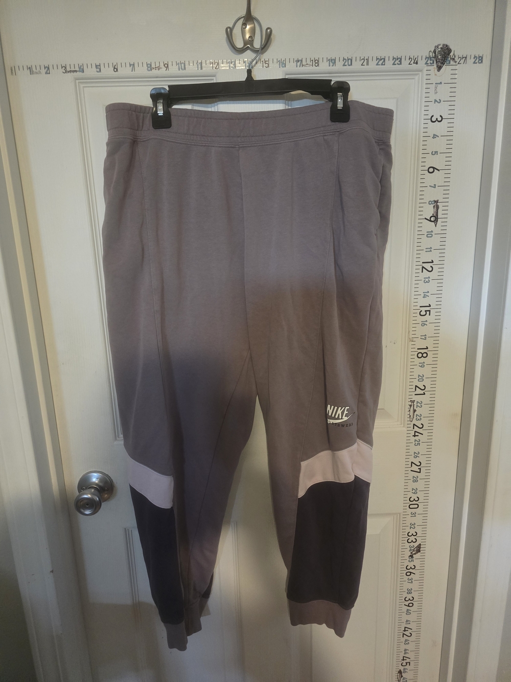 Nike Purple and Black Colorblock Jogger Sweatpants